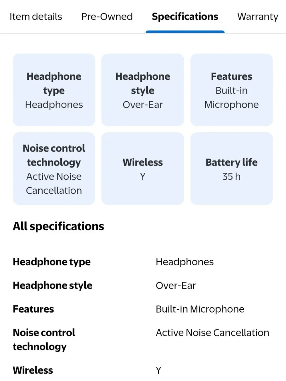 SONY Black Over-Ear Wired Headphones